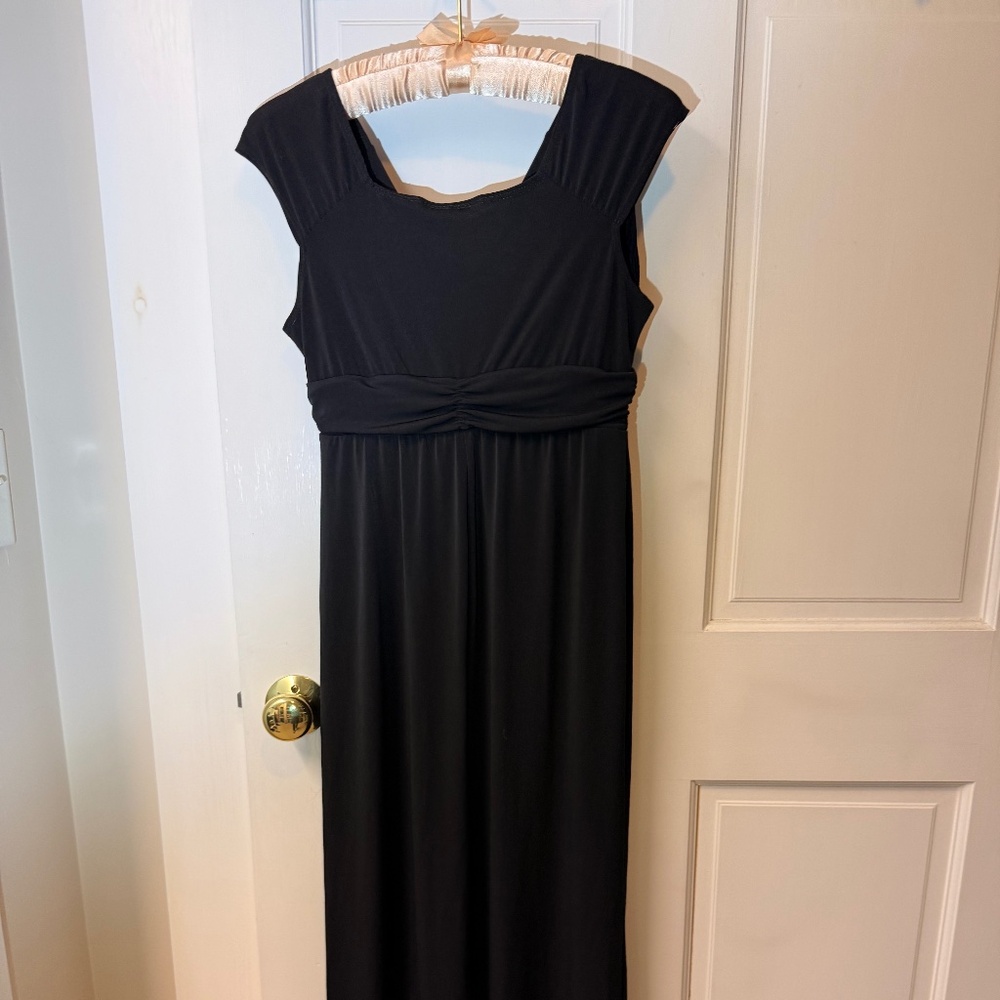NY Collection, Petite Small, Black Maxi-dress
